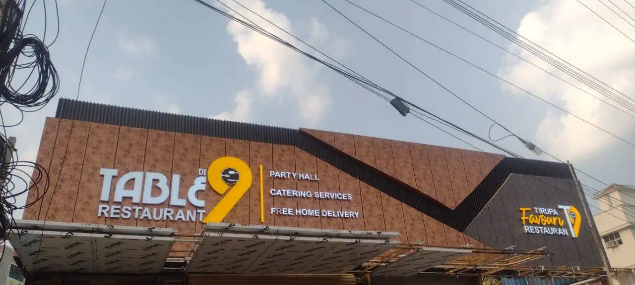 Di Table9 Restaurant building on Mangalam Road, Tirupati